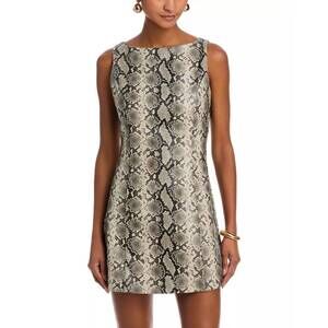 NEW LINE AND DOT python mini dress in beige